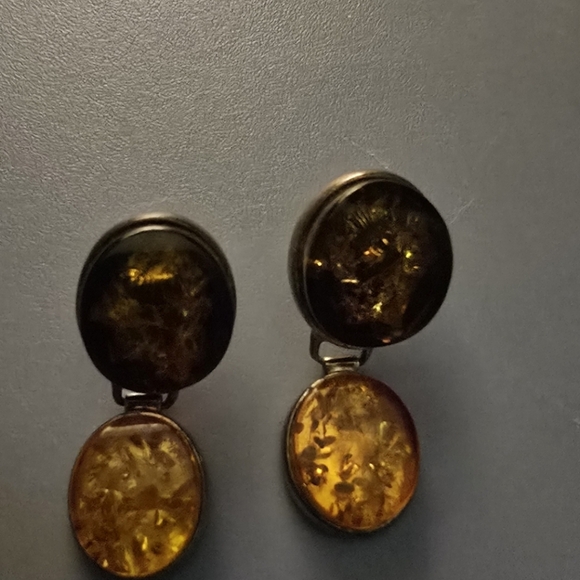 Honey Jeweltone Amber Double Drop Earring, NWT - Picture 3 of 5